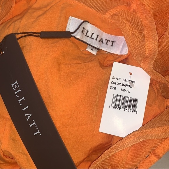 Elliate Maldives Ruffle Asymmetric Maxi Dress in Mango | Tangerine - Picture 5 of 12